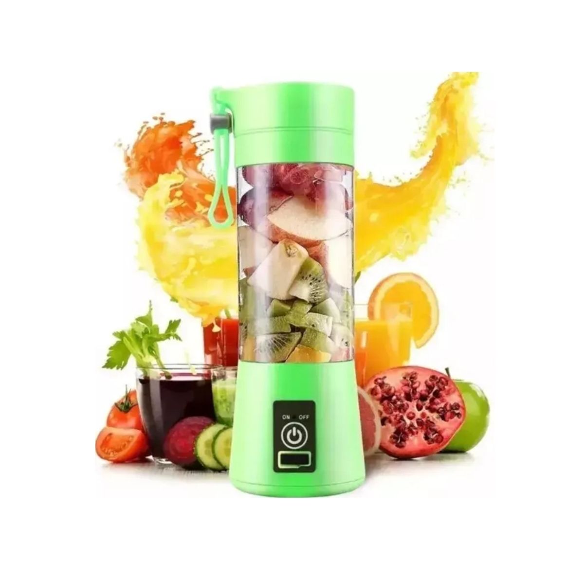 GENERICO - Juguera Portátil Recargable Usb, Batidora 380 ML Verde