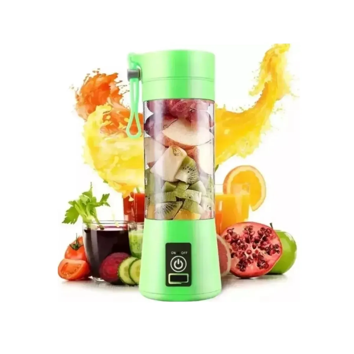 GENERICO - Juguera Portátil Recargable Usb, Batidora 380 ML Verde