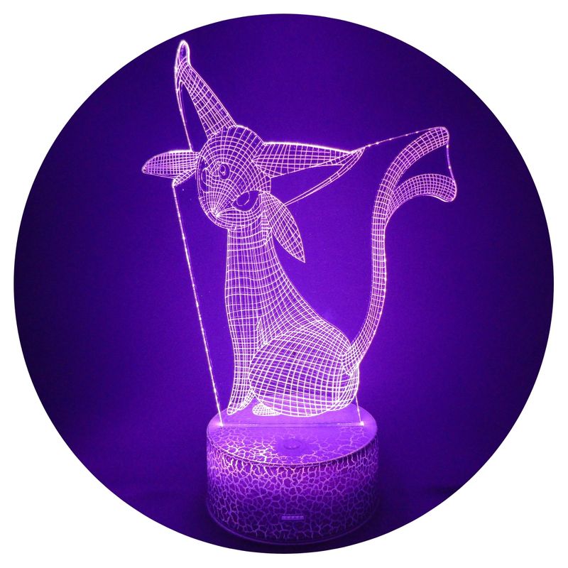 3DILUTION - Lámpara Led 3d Espeon Base Agrietada
