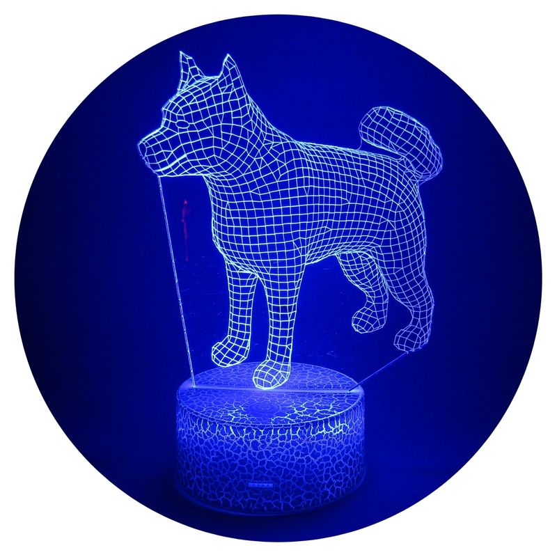 3DILUTION - Lámpara Led 3d Bull Terrier Base Agrietada