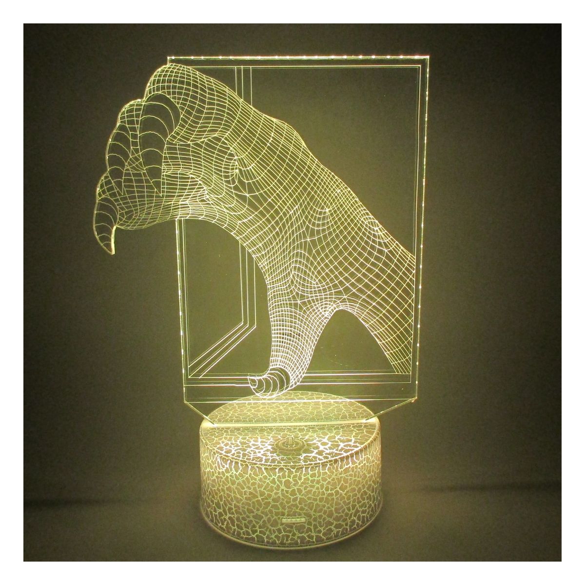 3DILUTION - Lámpara Led 3d Garra Animal Base Agrietada