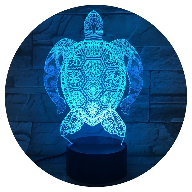 3DILUTION - Lámpara Led 3d Tortuga Marina Base Negra