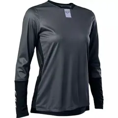FOX - Polera Bicicleta Mujer Defend Manga Larga Gris