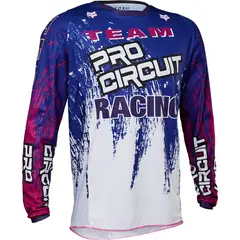 FOX - Polera Moto 180 Pro Circuit Blanco/Azul