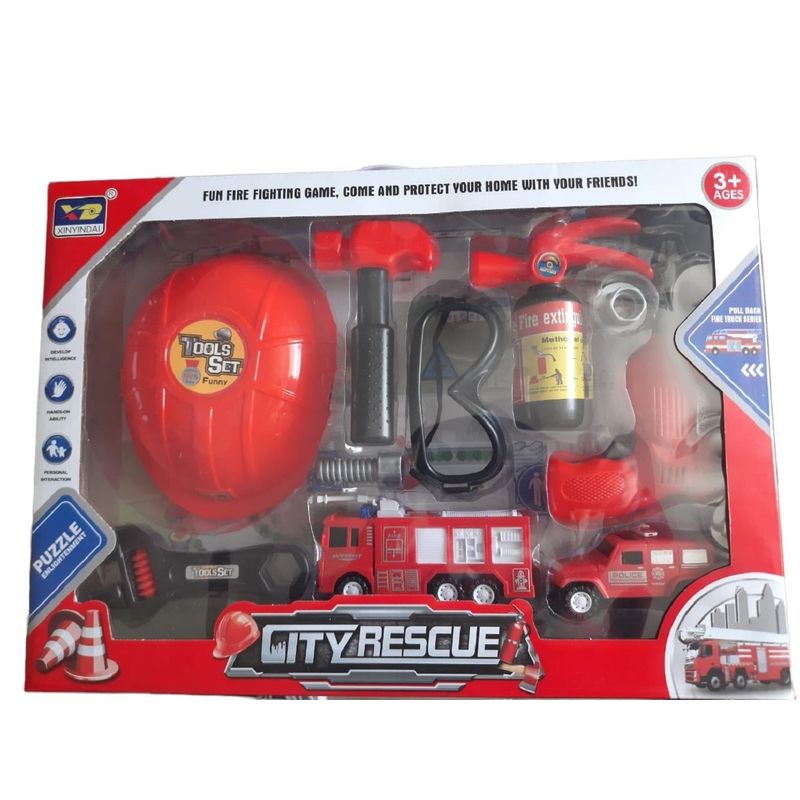 ANGELES DEL HOGAR - Juguete set de bomberos completo