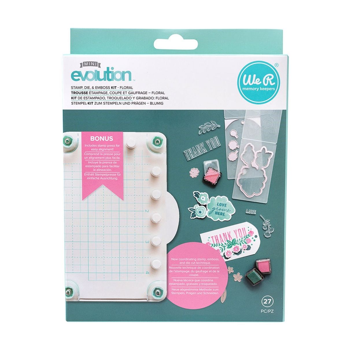 AMERICAN CRAFTS - Mini Acrylic Stamp and Die Bundle - Floral