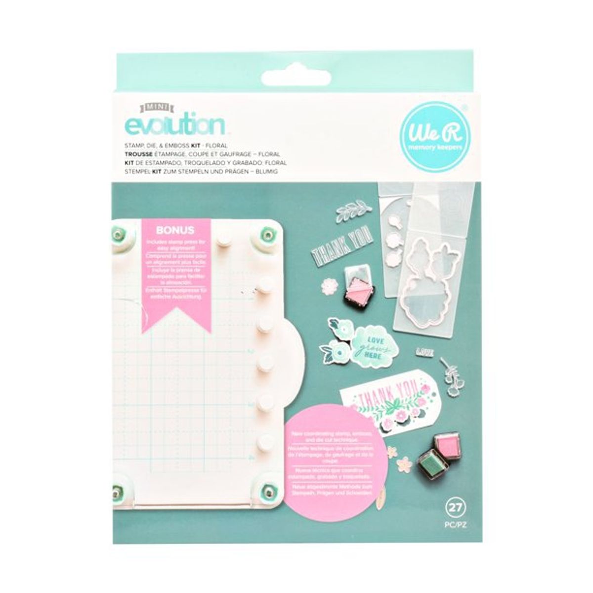 AMERICAN CRAFTS - Mini Acrylic Stamp and Die Bundle - Floral