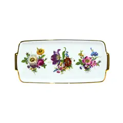 GENERICO - Plato rectangular Summer Flowers 24 quilates Gloria Bavaria