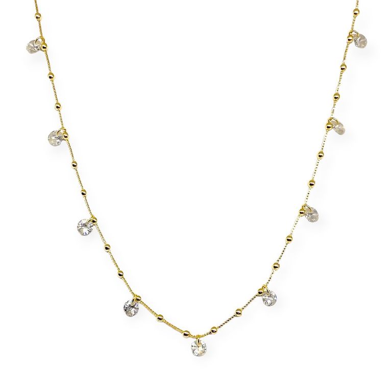 Collar Choker 11 Circones Enchapado Oro 18K Dorado TALLA UNICA