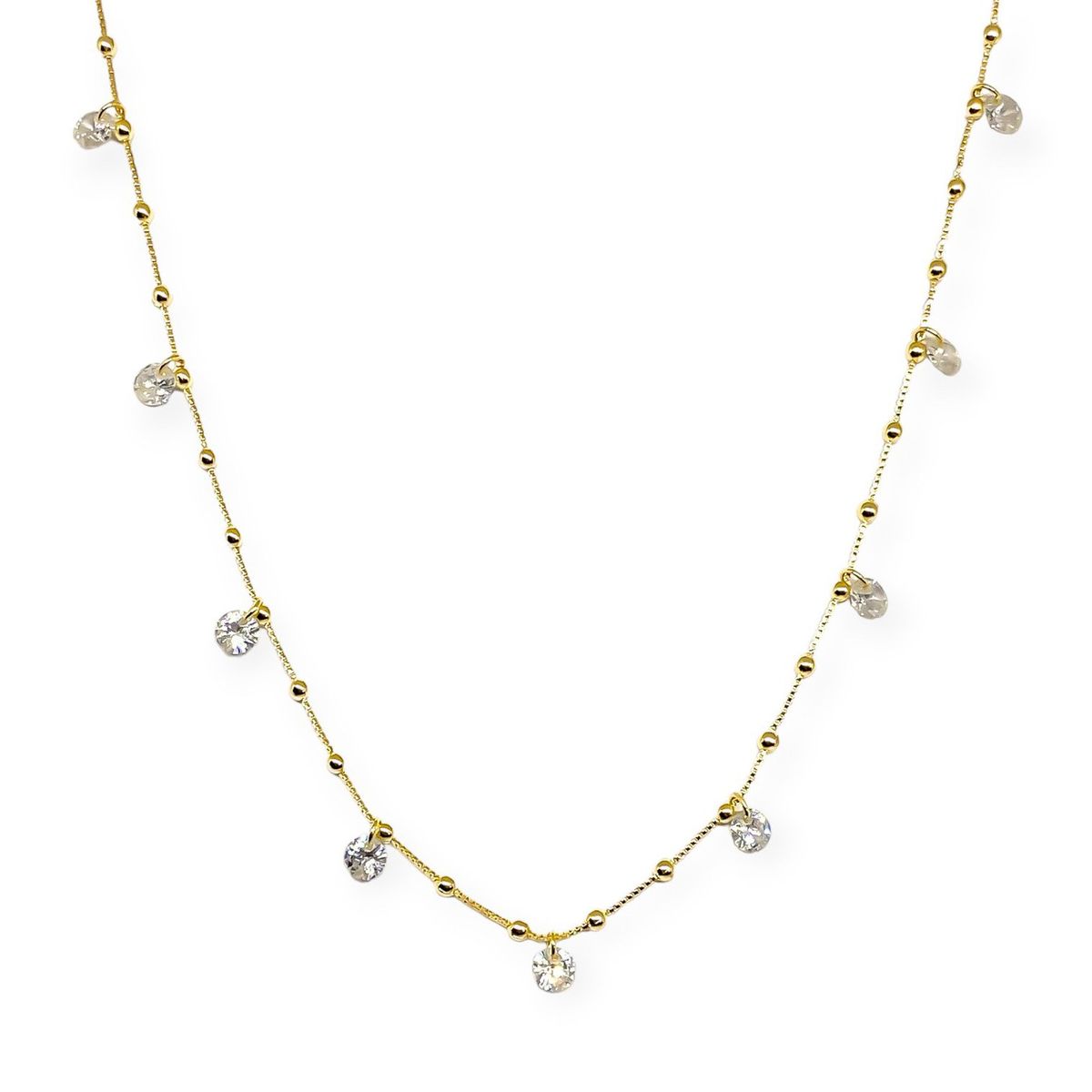 COGGIOLA - Collar Choker 11 Circones Enchapado Oro 18K