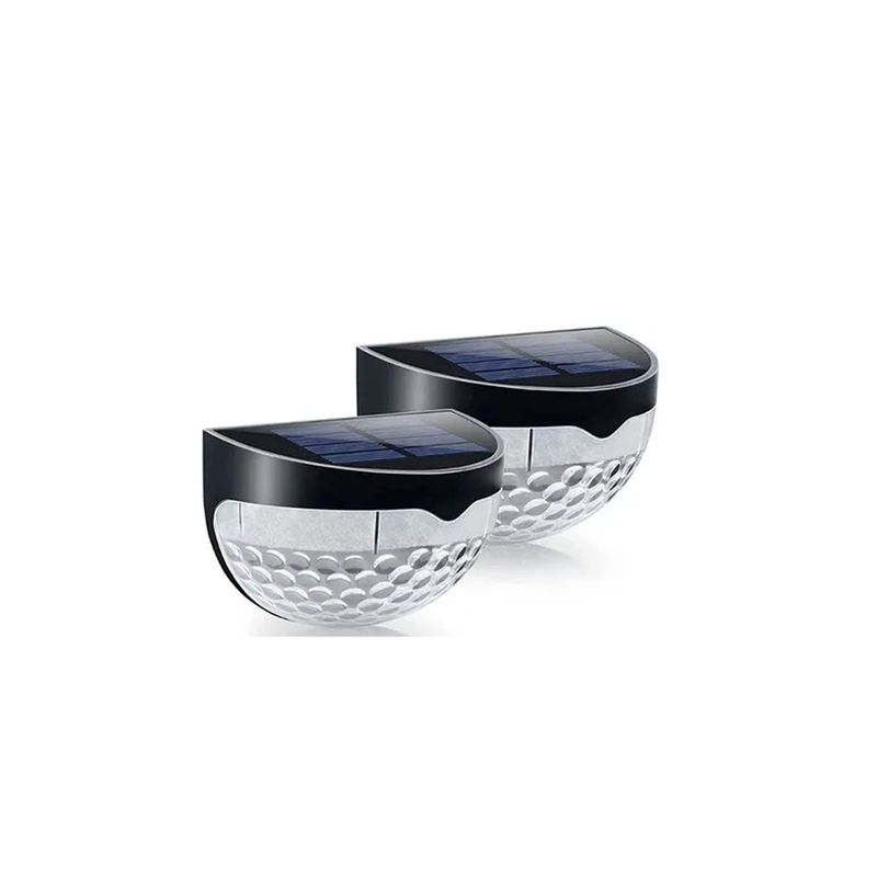ESHOPANGIE - Pack 2 Aplique Foco Solar 6 Led Decoración Exterior Elegante Fria