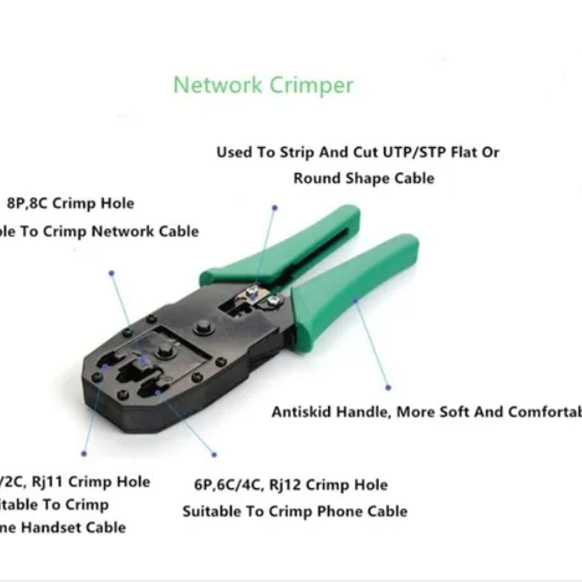 ESHOPANGIE - Kit De Herramientas Para Redes Crimpeadora Pelacable Rj45