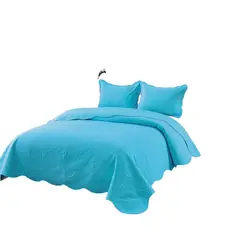 ANGELES DEL HOGAR - Cubrecama de verano Quilt Plaza y media azul claro