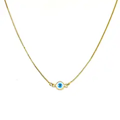 ANDREA COGGIOLA JOYAS - Collar Ojo Turco 6mm Enchapado Oro 18K