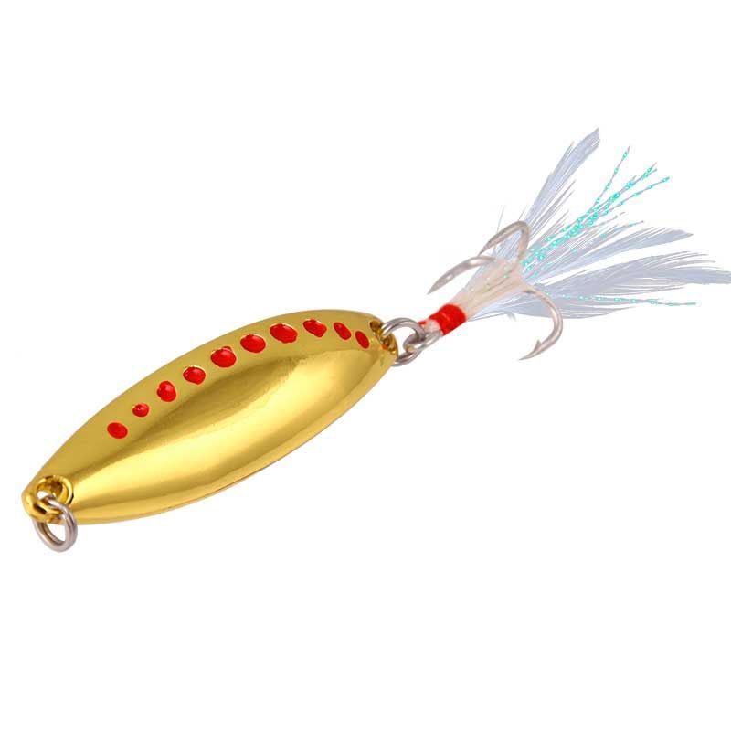 DEFENSOR FOREVER - Señuelo Cuchara De Pesca Punto Rojo 6.5 Cm/25 Gramos Dorado