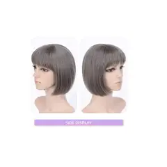 GENERICO - Peluca Corta Kanekalon Colores Tonos Muy Naturales Gris Oscuro