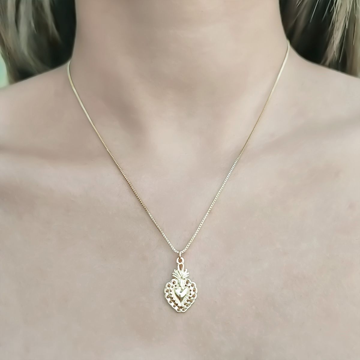 COGGIOLA - Collar Amore Corazón Detente Enchapado Oro 18K