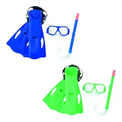 BESTWAY - Set Kit Mascara, Snorkel Y Aletas Niños 7+ Años
