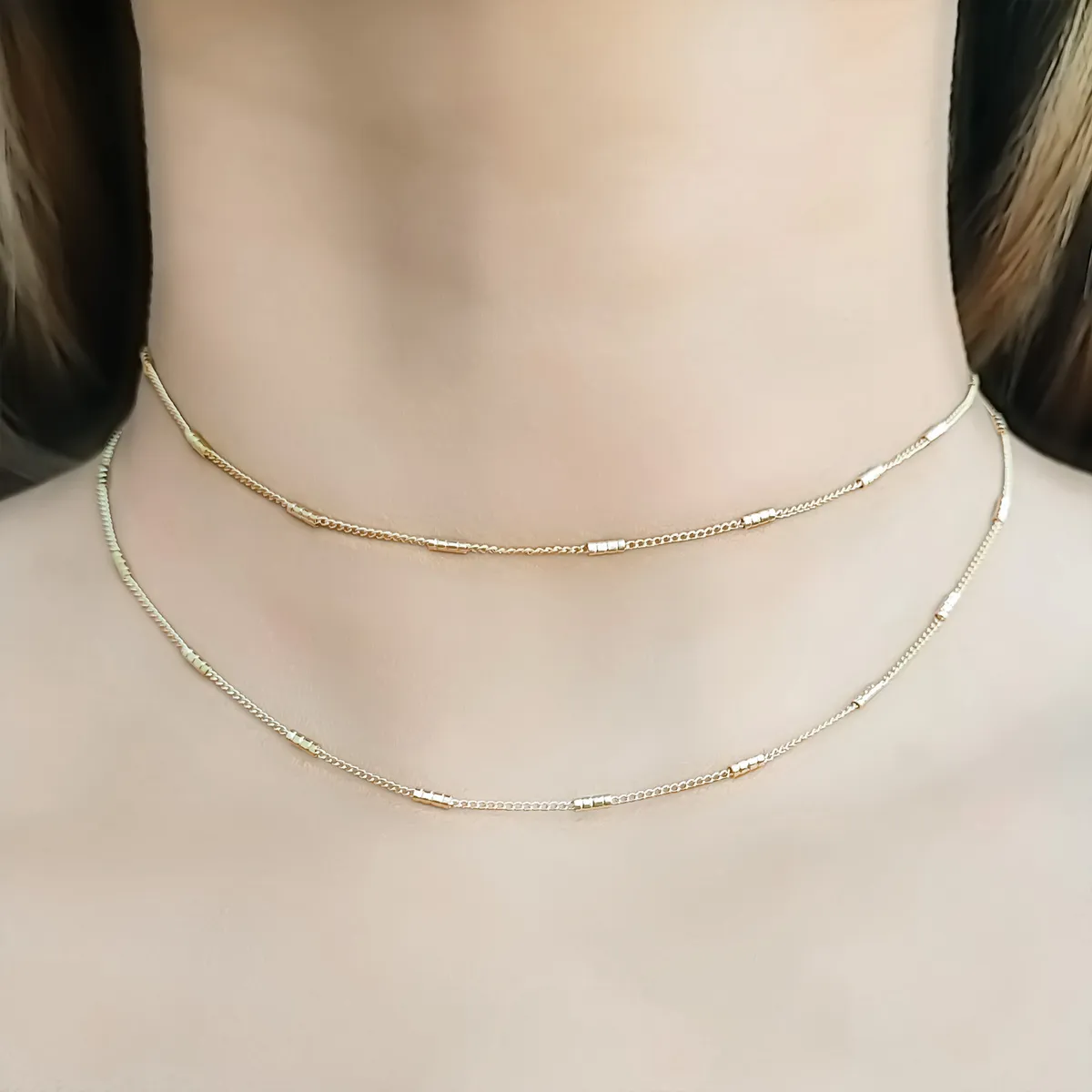 COGGIOLA - Collar Inés Tubo Enchapado Oro 18K