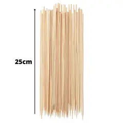 GENERICO - Palos Para Brochetas Anticuchos Pinchos 25cm 100un