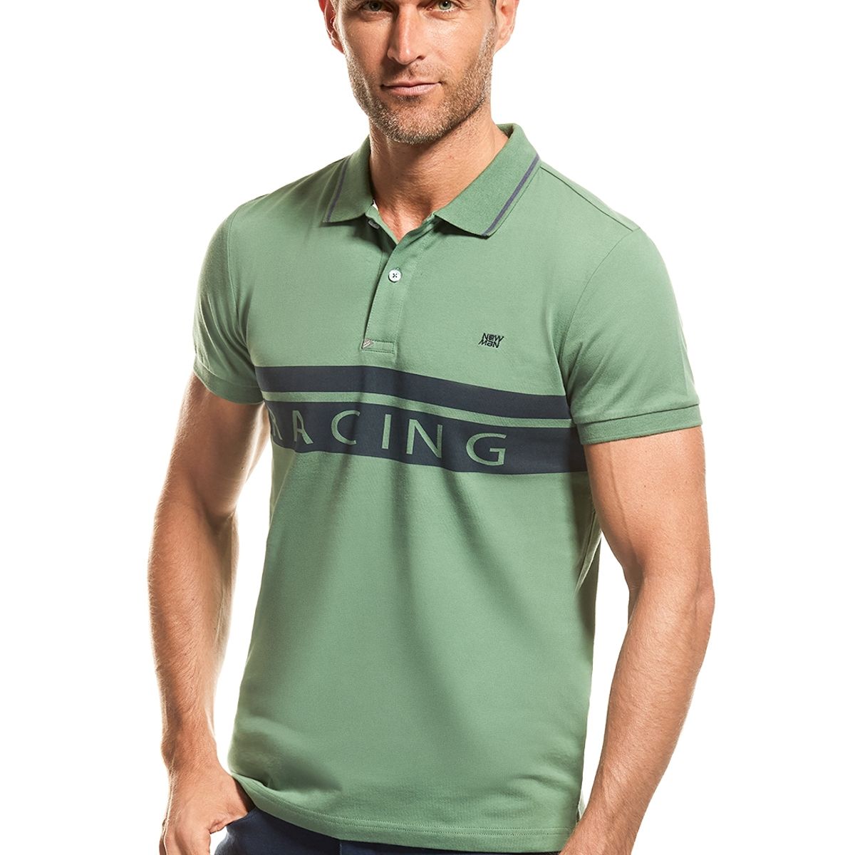 NEW MAN - Polera Polo Nicolas Marrón New Man