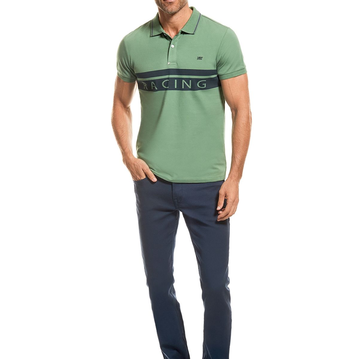 NEW MAN - Polera Polo Nicolas Marrón New Man