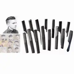 GENERICO - Set De 15 Peinetas Carbon Profesionales Peluquería O Barbería
