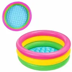 GENERICO - Piscina Inflable NIÑOS Plástico 3 Anillos 100 X 35 Cm + 100 PELOTAS