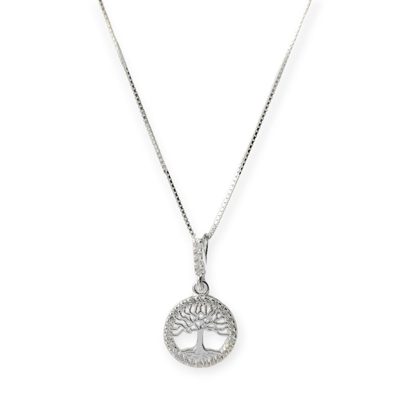 ANDREA COGGIOLA JOYAS - Collar Árbol De La Vida Circón Plata Fina 925