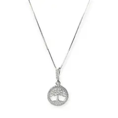 ANDREA COGGIOLA JOYAS - Collar Árbol De La Vida Circón Plata Fina 925