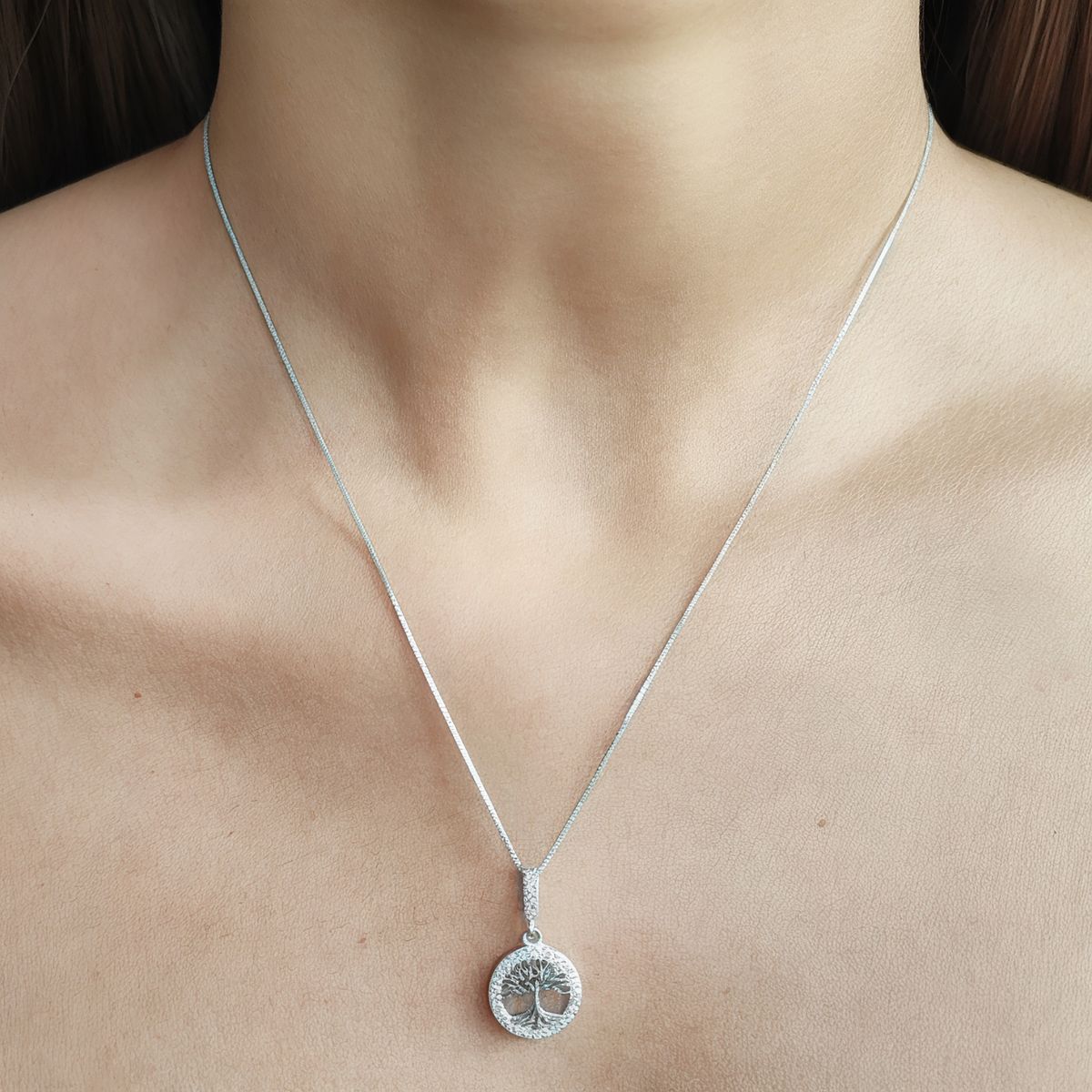 COGGIOLA - Collar Árbol De La Vida Circón Plata Fina 925
