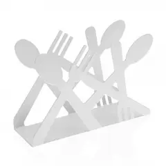 GENERICO - Servilletero Para Mesa De Metal Negro Diseño Cubiertos
