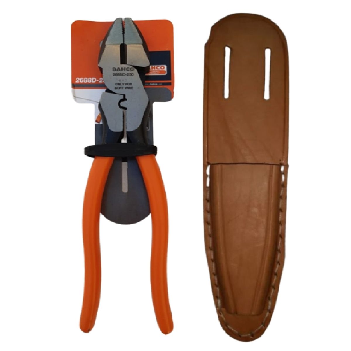 BAHCO - Alicate Universal Marca Bahco De Gran Potencia  mas Estuche de suela