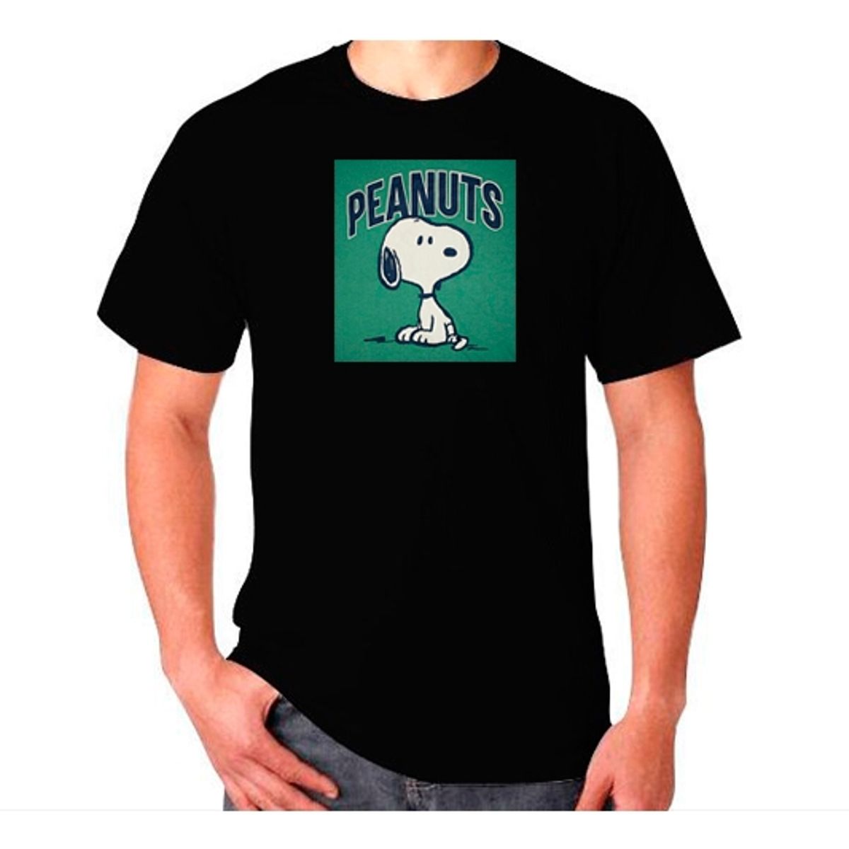 GENERICO - Polera negra unisex Peanuts Snoopy