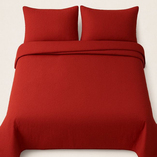 ANNGEBUT - Cubrecama Reversible Rojo 2 Plazas – Ligero - Incluye 2 Fundas