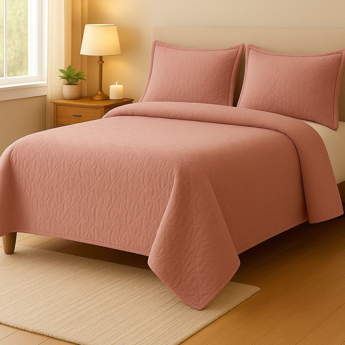 ANNGEBUT - Cubrecama Rosado King  - AnnGebut