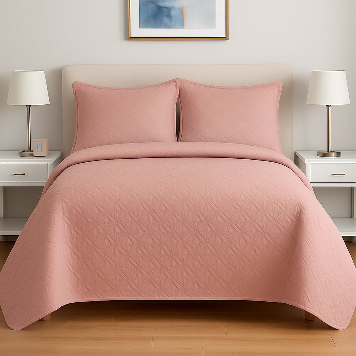 ANNGEBUT - Cubrecama Rosado King  - AnnGebut