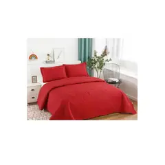 ANNGEBUT - Cubrecama Verano Color Rojo King
