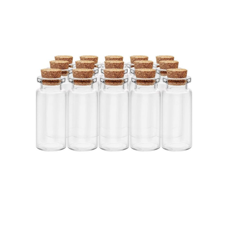 GENERICO - 12 Mini Frascos 22x40 mm Vidrio Corcho 7 ml