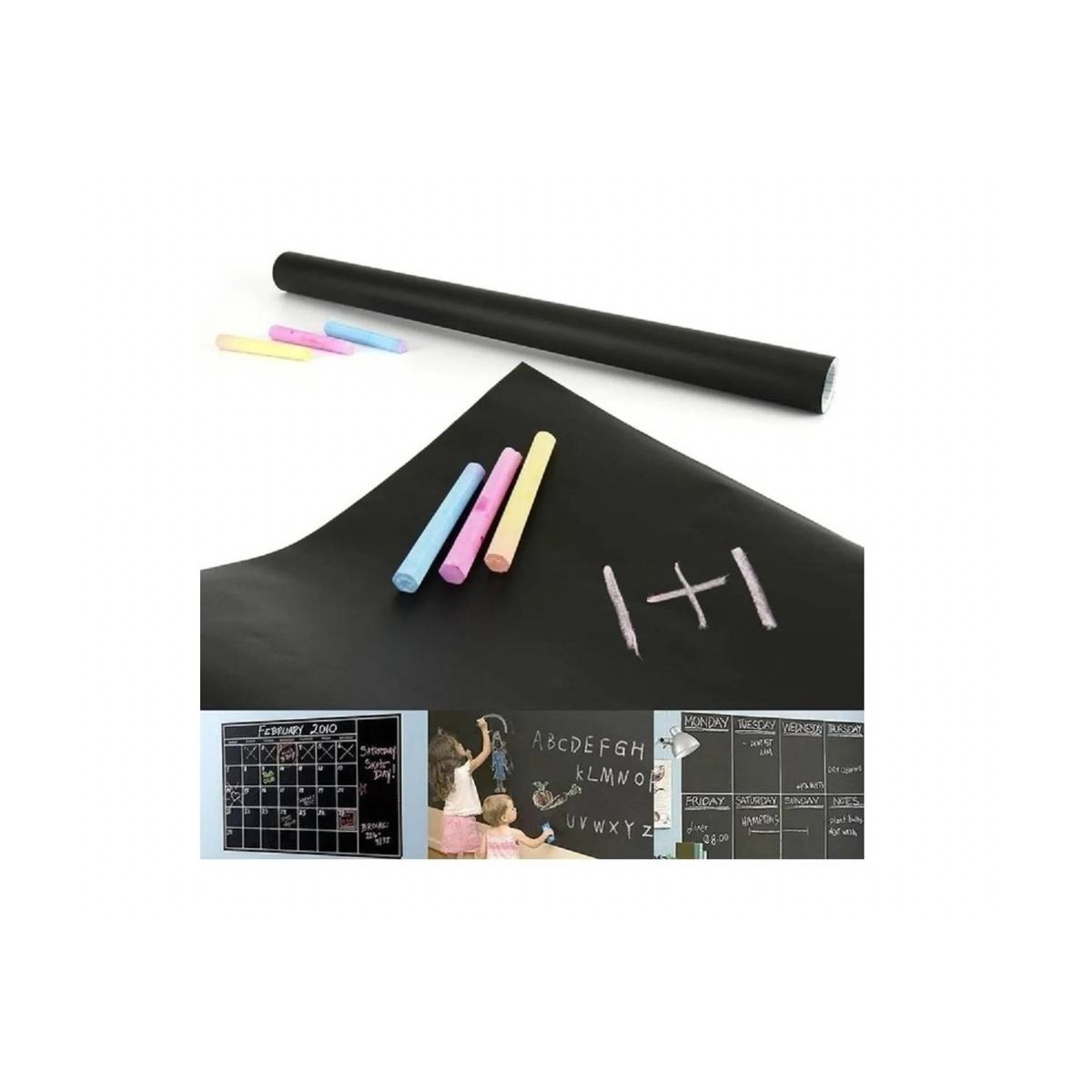 GENERICO - Pizarra Sticker Adhesiva de Pared  Tizas