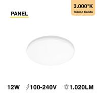Panel Led Redondo Embutido 12W Blanco Cálido