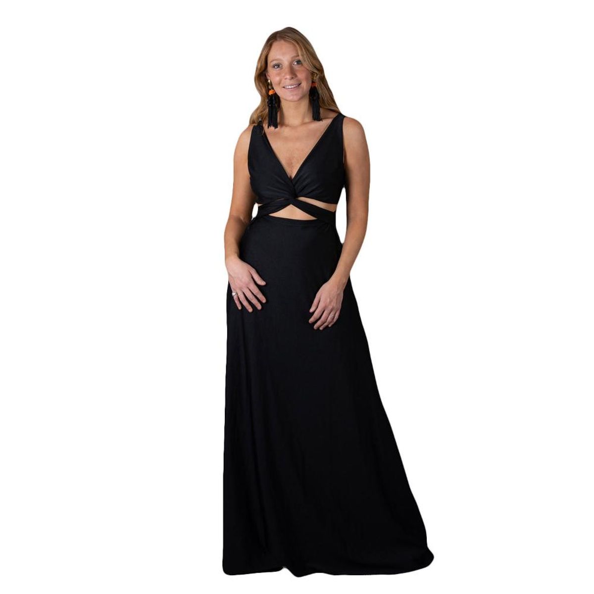MARIA PASKARO - Vestido Largo Algarve Negro Lycra Dupont Maria Paskaro - Negro