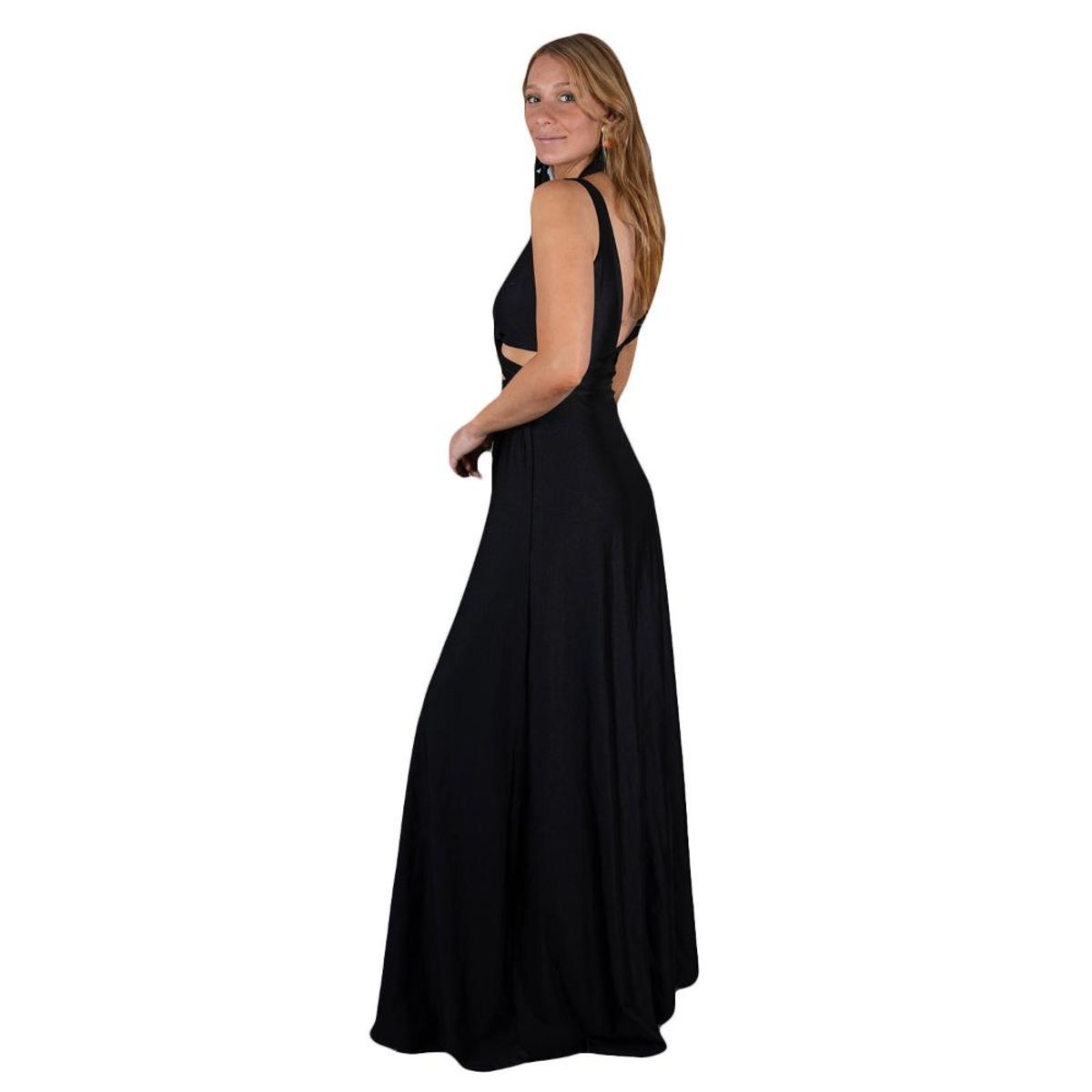 MARIA PASKARO - Vestido Largo Algarve Negro Lycra Dupont Maria Paskaro - Negro