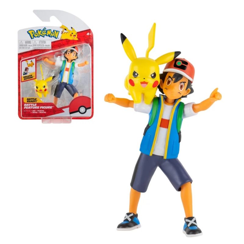 POKEMON - Figura Accion Pokemon Ash Pikachu - Original