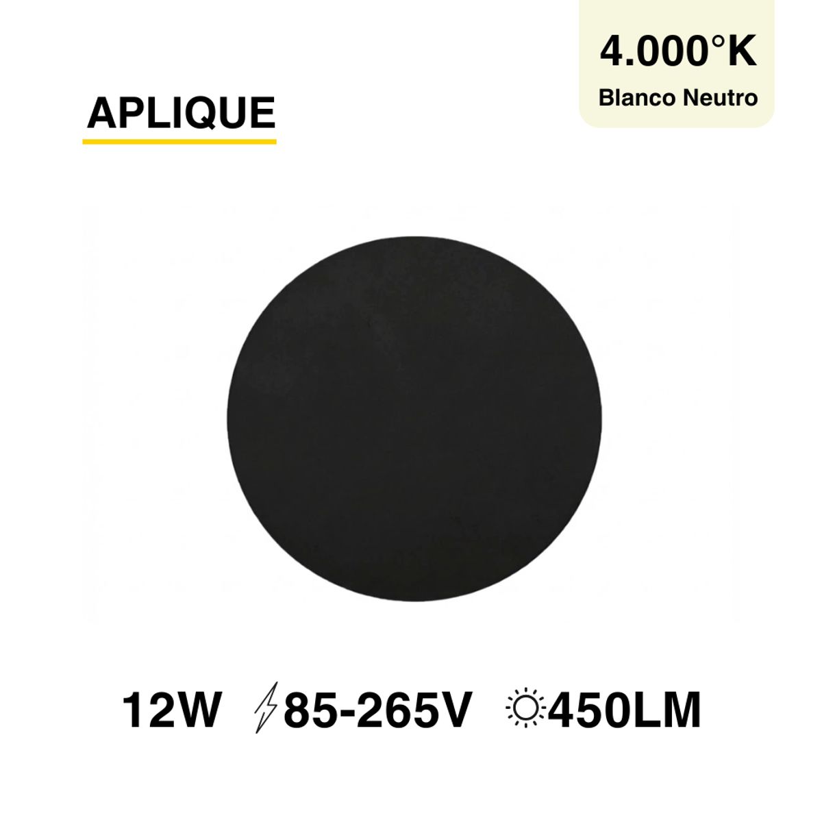 Aplique de Pared para Exteriores Circular 12W, marca DEMASLED - Foto Principal