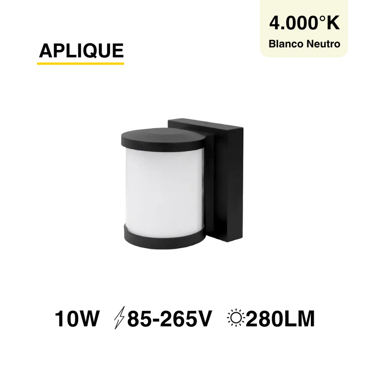 DEMASLED - Lámpara de Pared para Exteriores Cilíndrica 10W