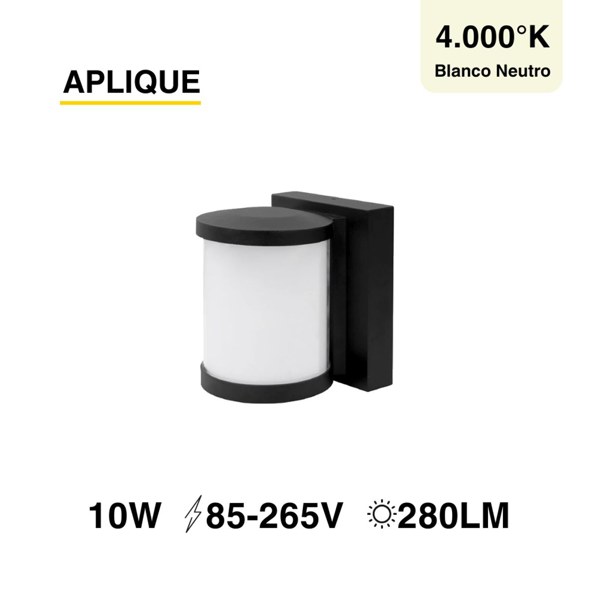 DEMASLED - Lámpara de Pared para Exteriores Cilíndrica 10W