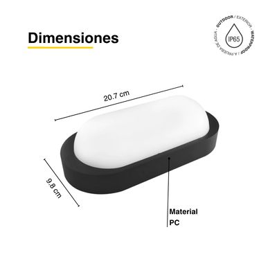 Imagen 2 del producto Aplique de Pared para Exteriores Ovalada 12W