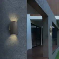 DEMASLED - Foco Lampara Aplique Led Exterior Ip54 Bidireccional Gris Oscuro Gu10