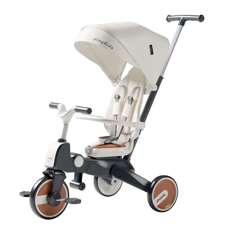 LUBABYCAS - Triciclo De Paseo 360°  6 En 1 Plegable Blanco